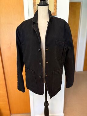 WIES><MADE- Men’s Scout Blazer denim chore jacket, Stone black